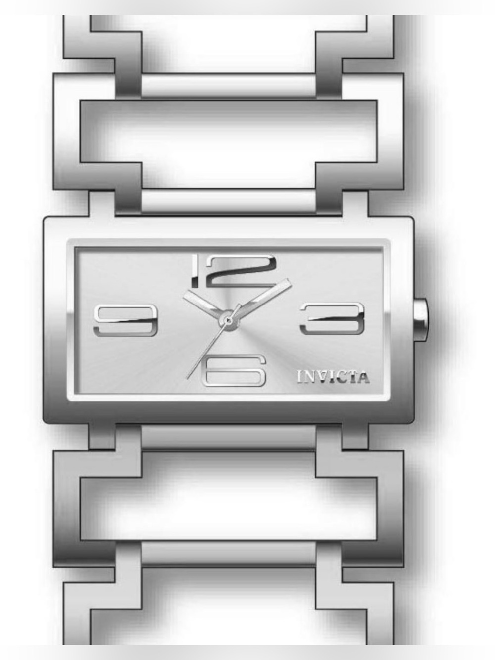 Invicta Silver-Tone Geometric Link Bracelet Watch